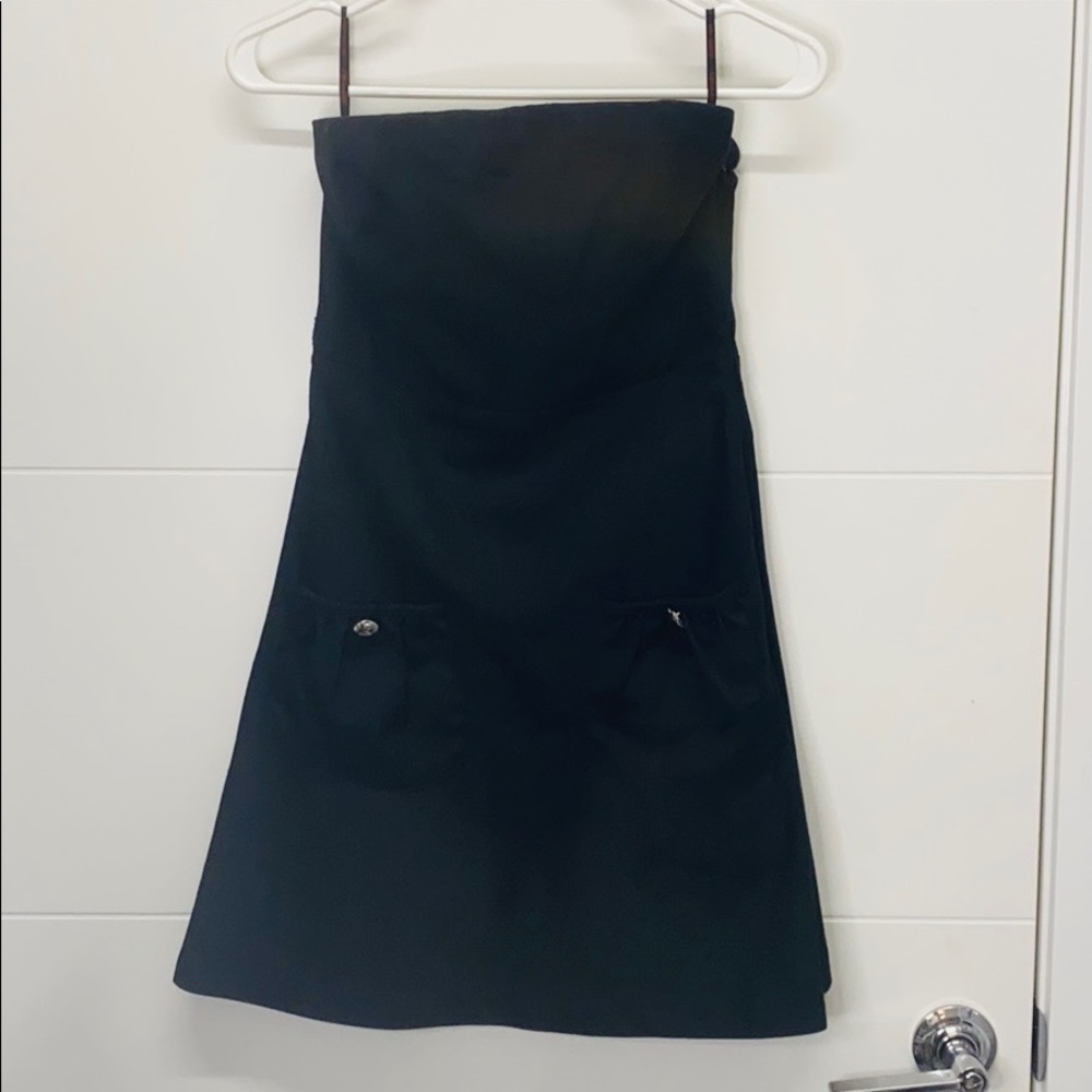 Strapless Dark Black A-Shape Dress